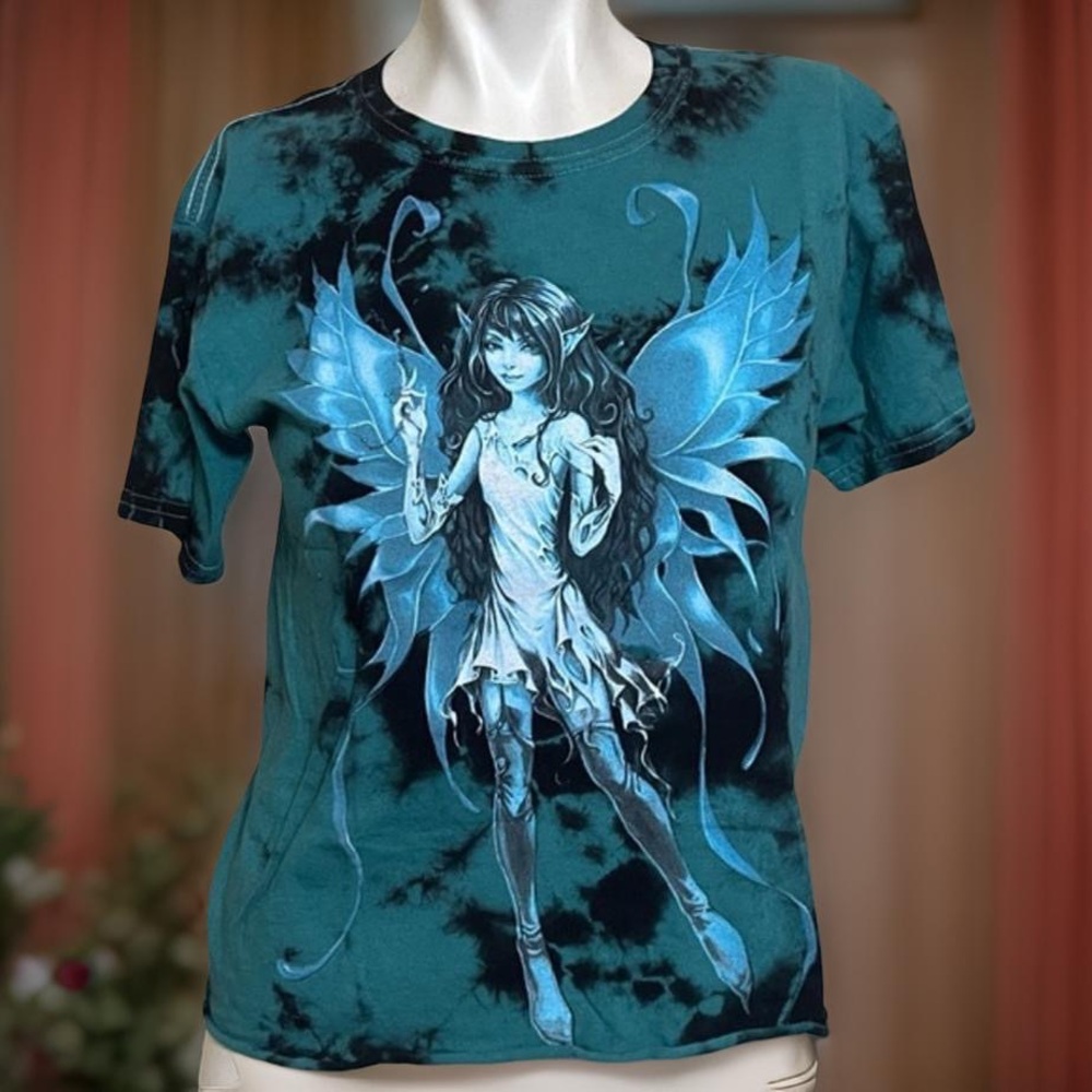 Vintage 90s Y2K TRIPP NYC Fairies by Trick Hot Topic Sprite Tee Shirt XS